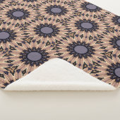 Retro-thema Bold Grey & Brown Blooms Sherpa Deken (3/4)
