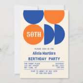 Retro thema cirkel geometrisch patroon verjaardag kaart (Voorkant)