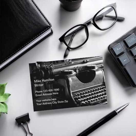 Retro Thema Old Time Writer Typewriter Visitekaartje
