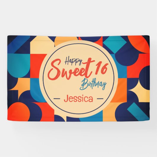 Retro thema spandoek (Horizontaal)