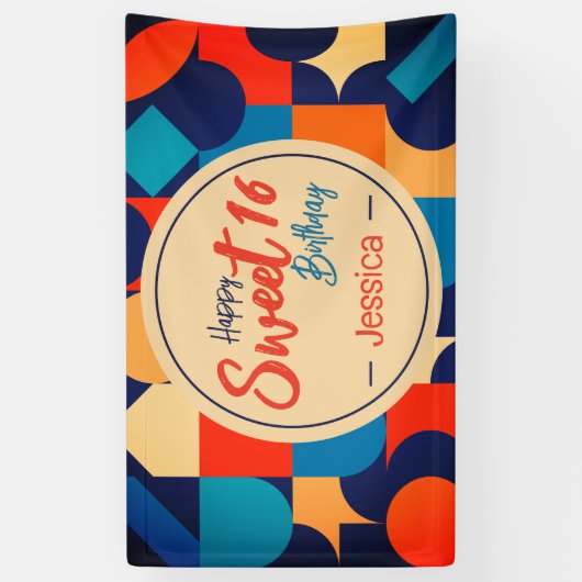 Retro thema spandoek (Verticaal)