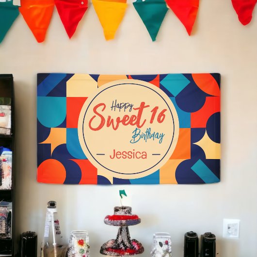 Retro thema spandoek