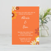 Retro Thema Uitnodiging 70s Flower Power (Staand voorkant)