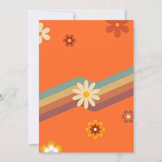 Retro Thema Uitnodiging 70s Flower Power (Achterkant)