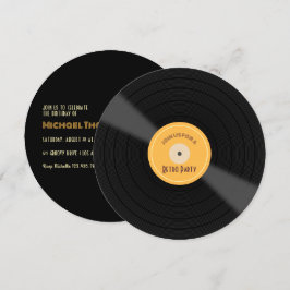 Retro thema verjaardagsfeestuitnodiging kaart