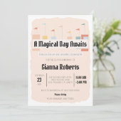 Retro Themapark, Carnaval Verjaardag Kaart (Staand voorkant)