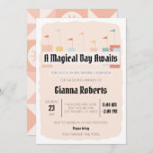 Retro Themapark, Carnaval Verjaardag Kaart (Voorkant / Achterkant)