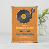 Retro-themauitnodiging voor recordpartij kaart (Staand voorkant)