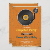 Retro-themauitnodiging voor recordpartij kaart (Voorkant / Achterkant)