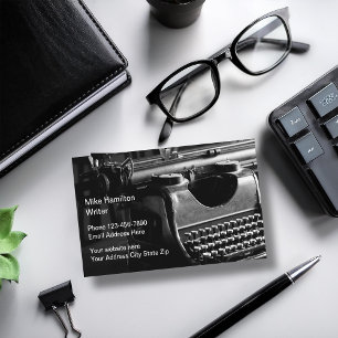Retro Theme Old Time Schrijfmachine Visitekaartje