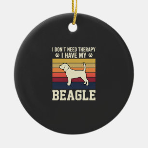 Retro therapie met vintage Beagle hond Keramisch Ornament