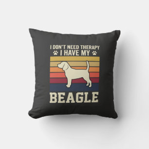 Retro therapie met vintage Beagle hond Kussen