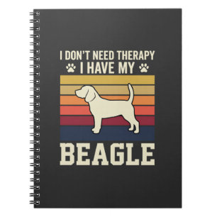 Retro therapie met vintage Beagle hond Notitieboek