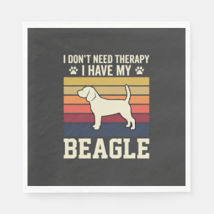Retro therapie met vintage Beagle hond Servet