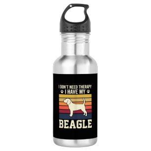 Retro therapie met vintage Beagle hond Waterfles
