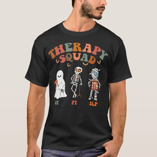 Retro Therapie Squad Slp Out PT Team Halloween Gra T-shirt (Voorkant)