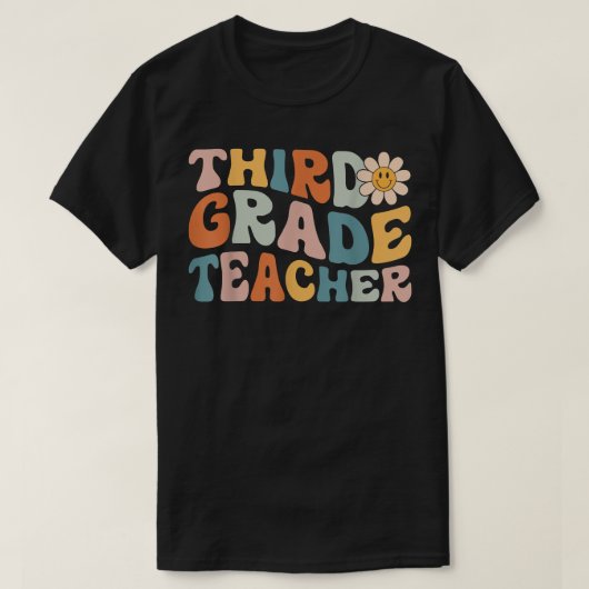 Retro Third Grade Teacher Life - kleurrijk 3e Afst T-shirt (Design voorkant)