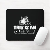 Retro This Is An Outrage Quote Meme Cat Cute Funny Muismat (Met muis)