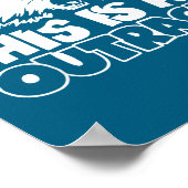 Retro This Is An Outrage Quote Meme Cat Cute Funny Poster (Hoek)