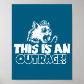 Retro This Is An Outrage Quote Meme Cat Cute Funny Poster (Voorkant)