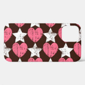 Retro Threadbare Harten Sterren Textuur Case-Mate iPhone Case (Achterkant (horizontaal))