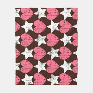 Retro Threadbare Harten Sterren Textuur Fleece Deken