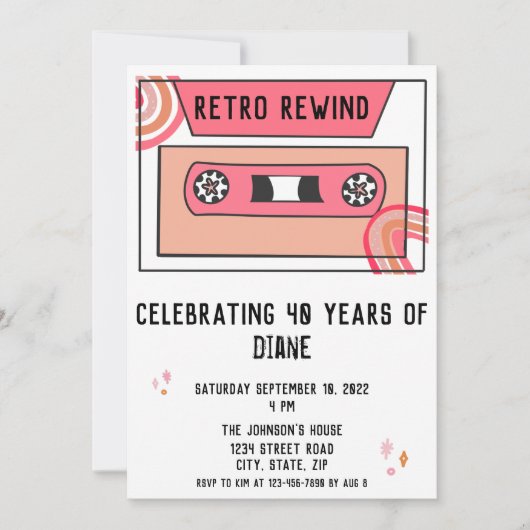 Retro Throwback Birthday Party Kaart (Voorkant)