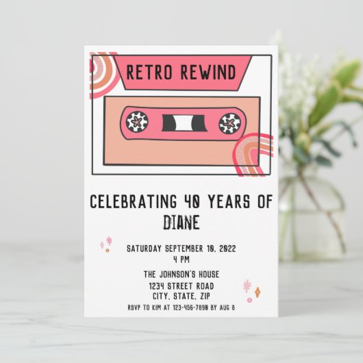 Retro Throwback Birthday Party Kaart (Staand voorkant)