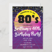 Retro Throwback naar de Paarse Gele Sun Party van  Kaart (Voorkant)