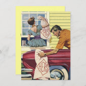 Retro Thuis Gevonden Wij Zijn Verhuisd Mededeling  Aankondiging (Voorkant / Achterkant)