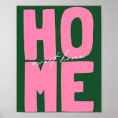 Retro "Thuis is het Beste" Vette Typografie Poster (Voorkant)