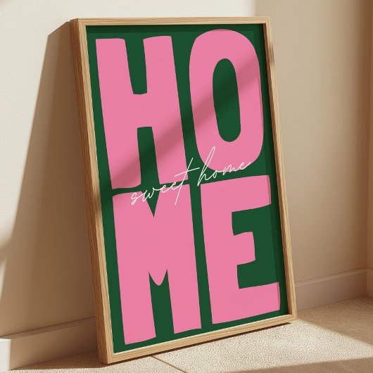 Retro "Thuis is het Beste" Vette Typografie Poster