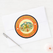 Retro Thuisgemaakte Perenjam Sjabloon Ronde Sticker (Envelop)