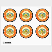 Retro Thuisgemaakte Perenjam Sjabloon Ronde Sticker (Vel)