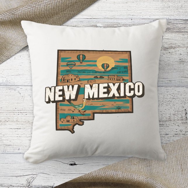 Retro thuiskleur New Mexico Kussen (Creator heeft geüpload)