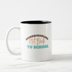 Retro Thuisonderwijs Geen Terug naar School Tweekleurige Koffiemok