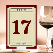 Retro Ticket Stub Bruiloft Receptie Tafelnummer