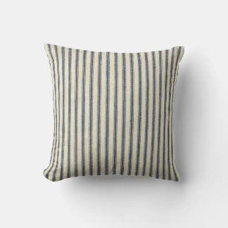 Retro Ticking Blue & White Striped  French Kussen