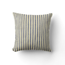 Retro Ticking Blue & White Striped  French