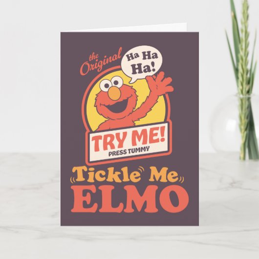 Retro Tickle Me Elmo Verjaardags Golven Kaart (Voorkant)