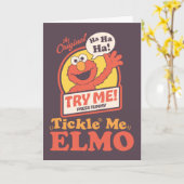 Retro Tickle Me Elmo Verjaardags Golven Kaart (Gele Bloem)