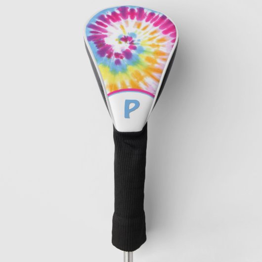 Retro Tie Dye Aangepast Golfheadcover (Voorkant)