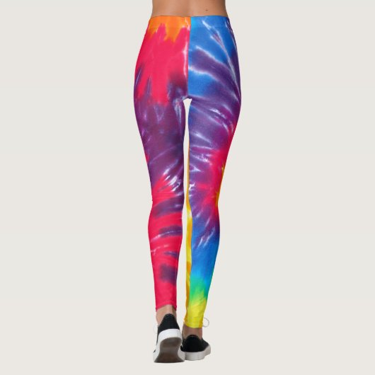 Retro Tie Dye Abstract Leggings (Achterkant)