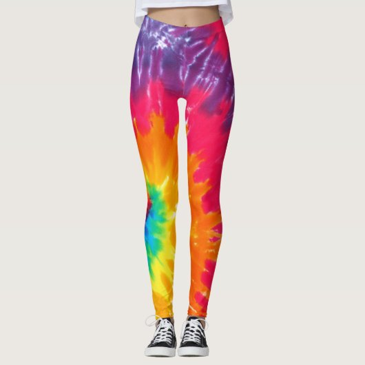 Retro Tie Dye Abstract Leggings (Voorkant)
