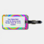 Retro Tie Dye Hippie Psychedelic Bagagelabel (Achterkant horizontaal)