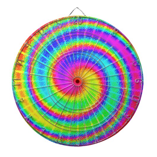 Retro Tie Dye Hippie Psychedelic Dartbord (Voorkant)