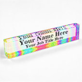 Retro Tie Dye Hippie Psychedelic Naambordje