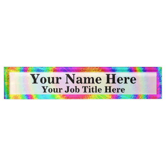 Retro Tie Dye Hippie Psychedelic Naambordje (Voorkant)