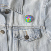 Retro Tie Dye Hippie Psychedelic Ronde Button 3,2 Cm (In situ)