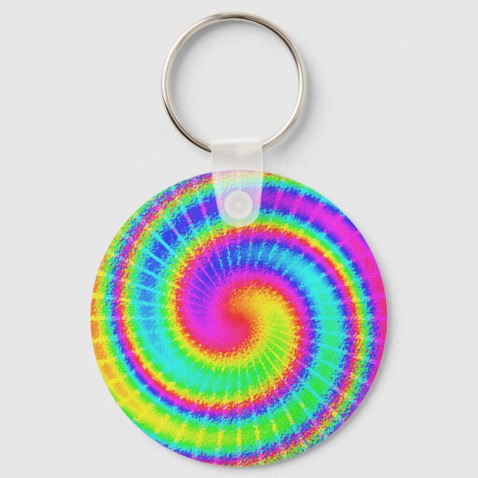 Retro Tie Dye Hippie Psychedelic Sleutelhanger (Voorkant)